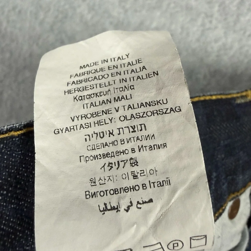 G Star Raw Jeans Men 34x30 Blue 3301 Straight Leg‎ Dark Wash Button Fly Italy